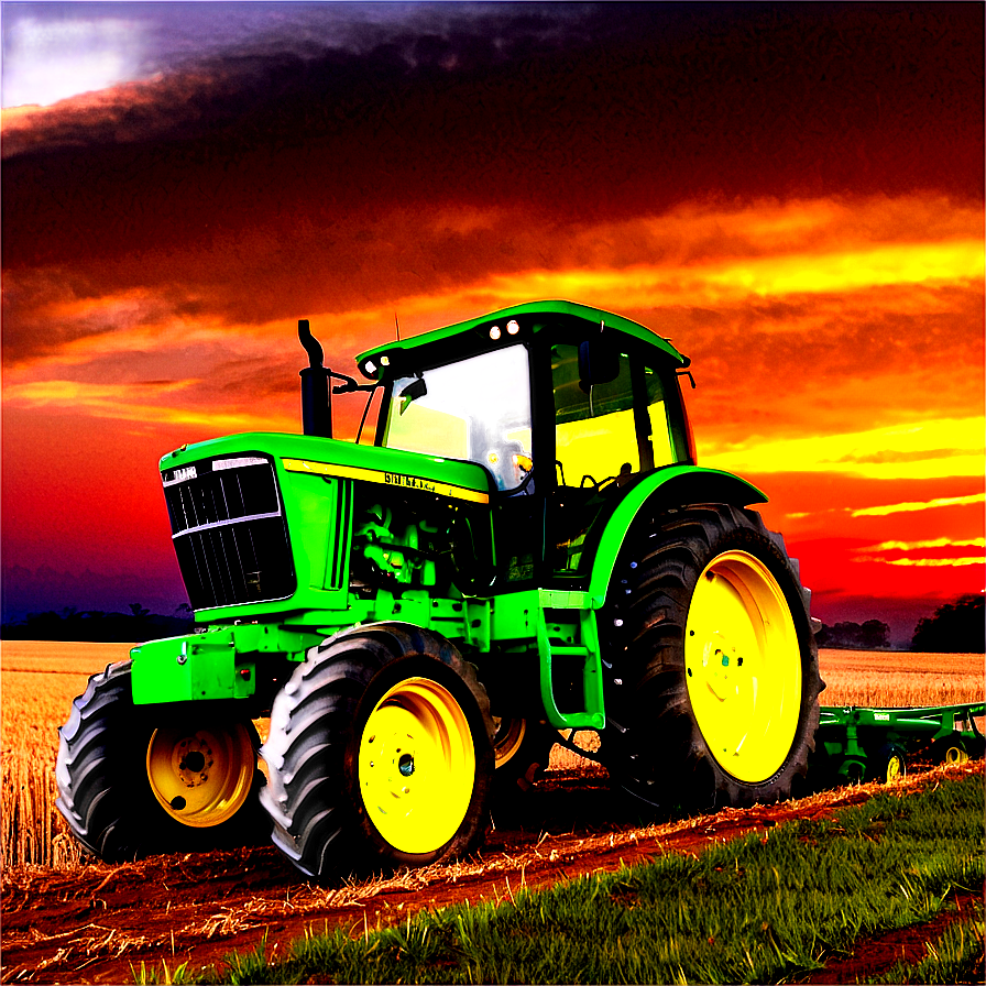 John Deere Tractor At Sunset Png 41 PNG Image