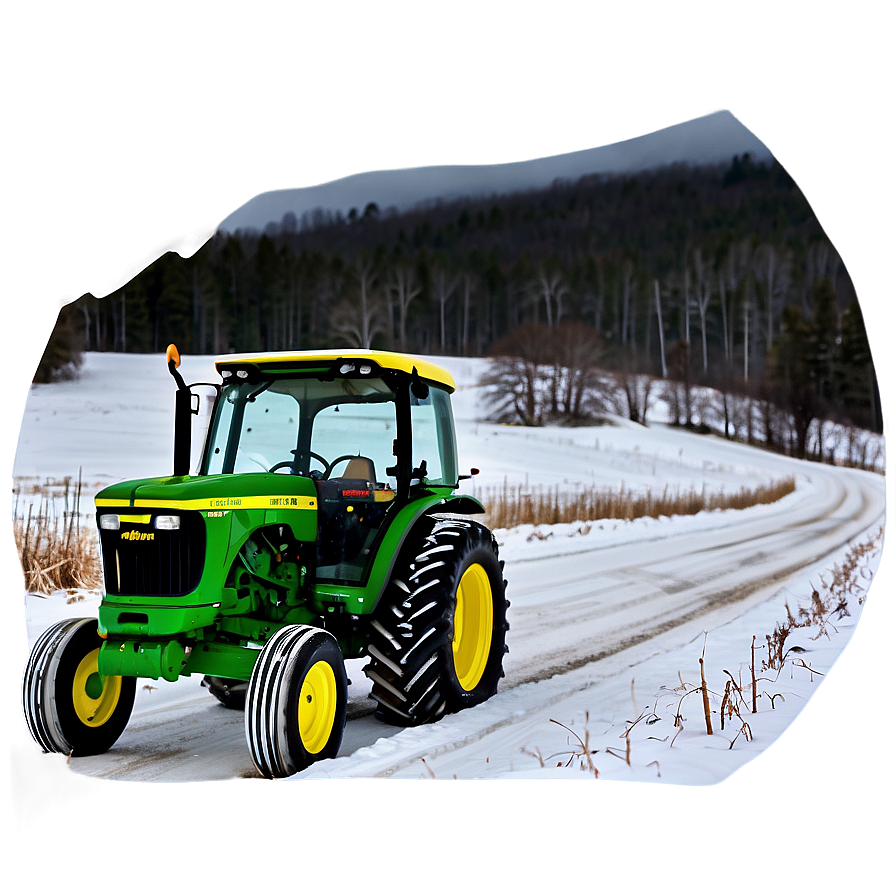 John Deere Tractor In Winter Scene Png 06262024 PNG Image