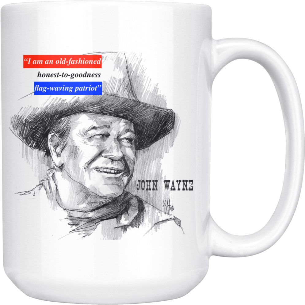 John Wayne Patriotic Quote Mug PNG Image