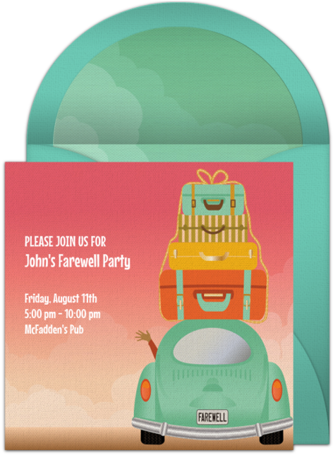 Johns Farewell Party Invitation PNG Image