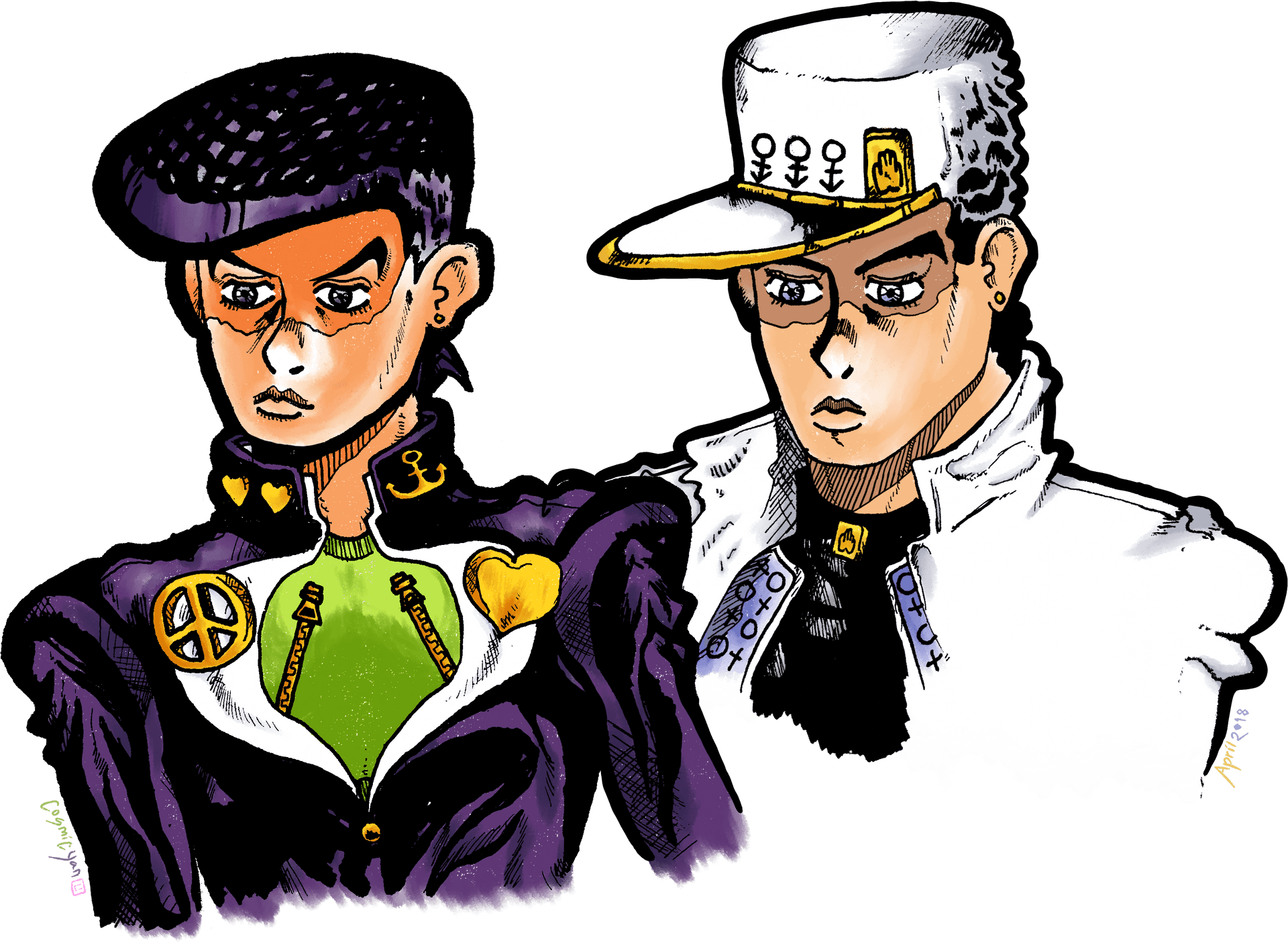 Jojo Characters Illustration PNG Image