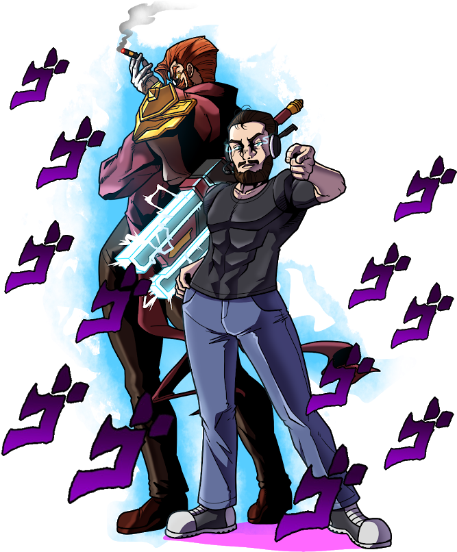 Jojo Inspired Characters Action Pose PNG Image