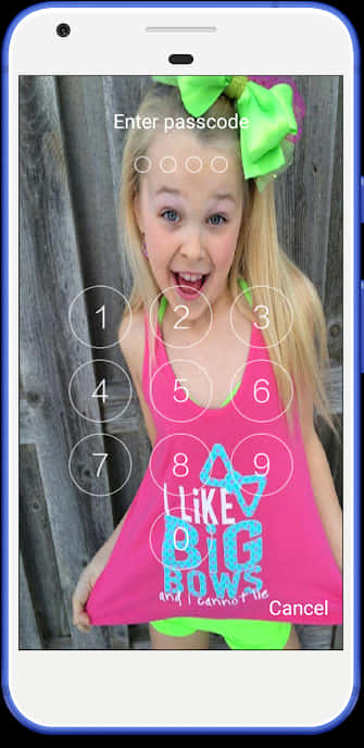 Jojo Siwa Big Bows Passcode Screen PNG Image