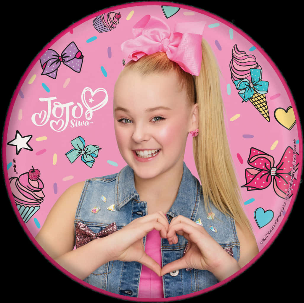 Jojo Siwa Heart Gesture Promotional Graphic PNG Image