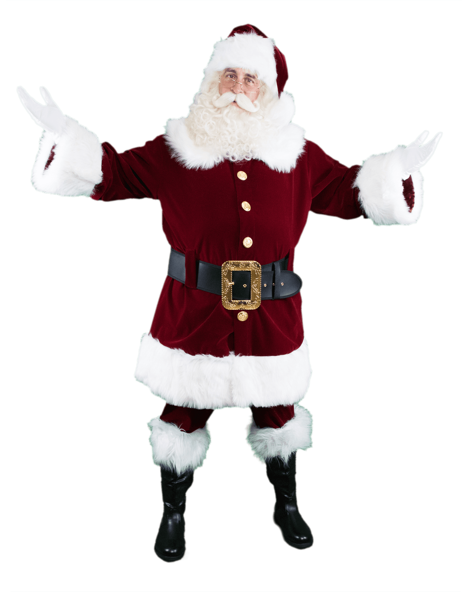 Jolly Santa Claus Peace Sign PNG Image