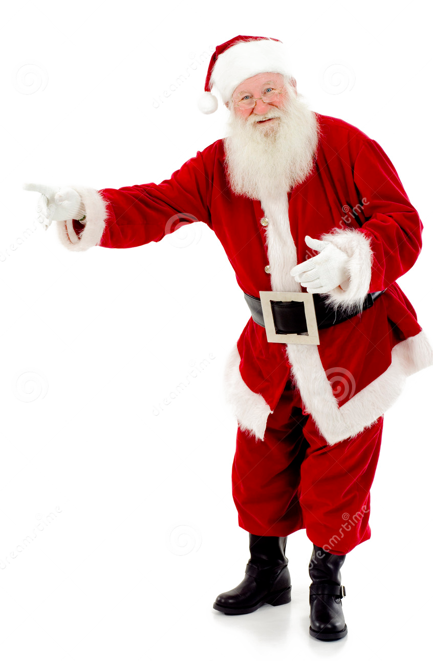 Jolly Santa Claus Pointing PNG Image