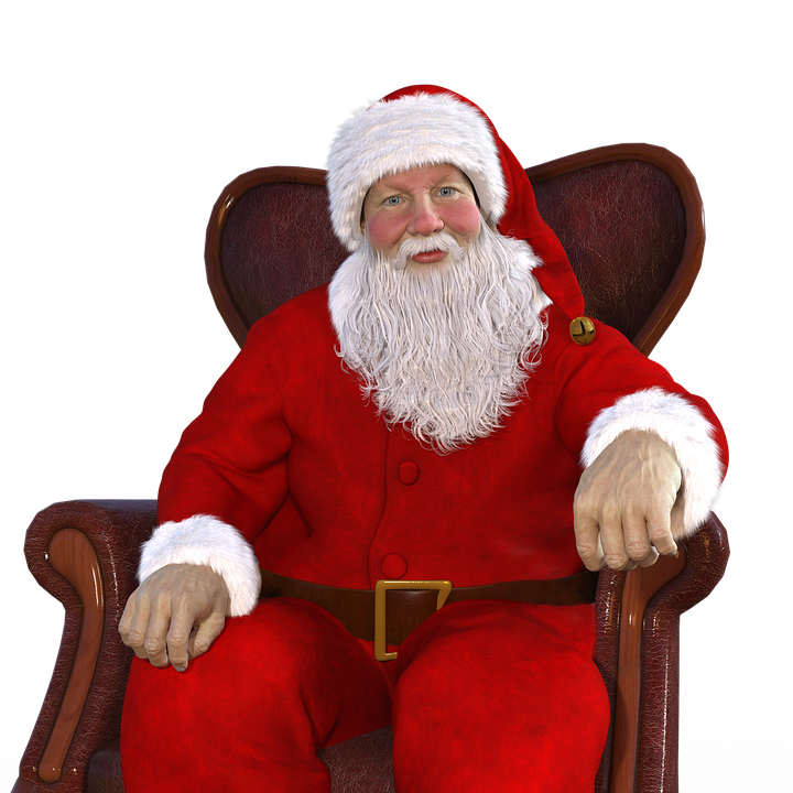 Jolly Santa Claus Sitting PNG Image