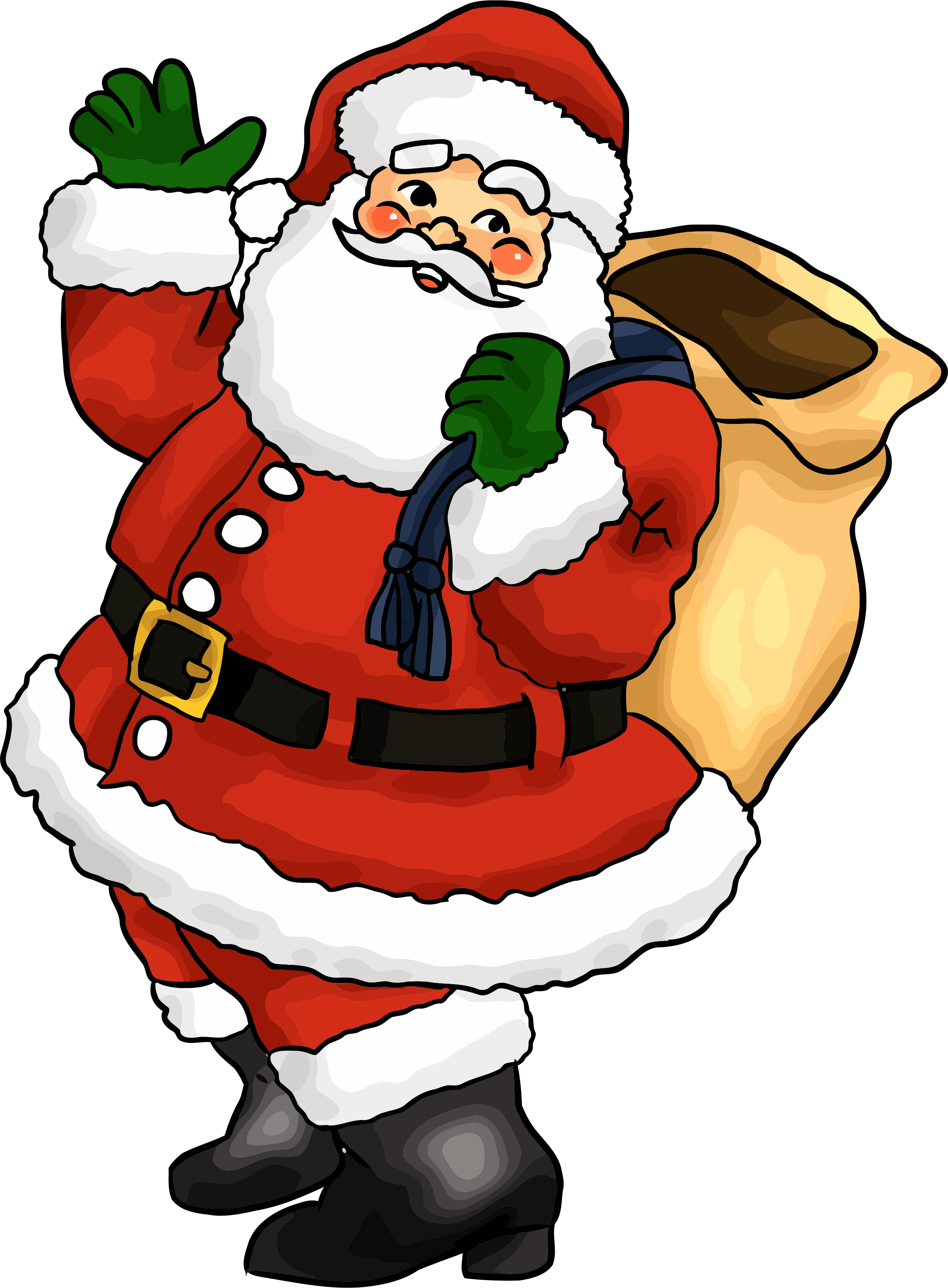 Jolly Santa Clauswith Sack PNG Image