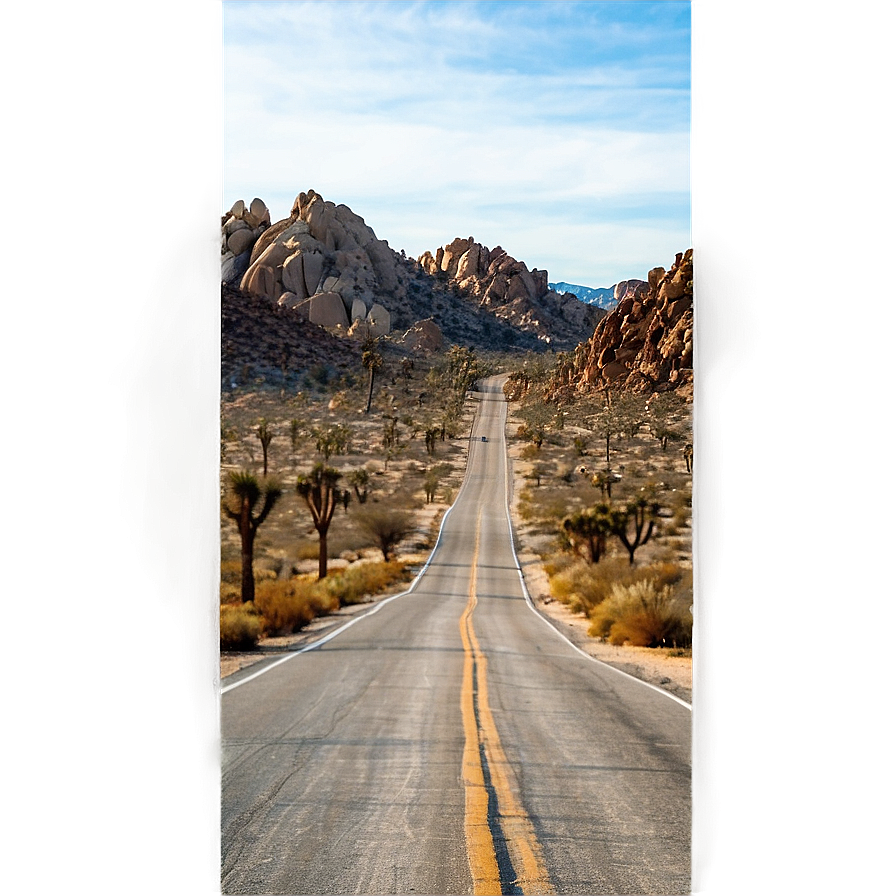 Joshua Tree Road Trip Scene Png Sur PNG Image