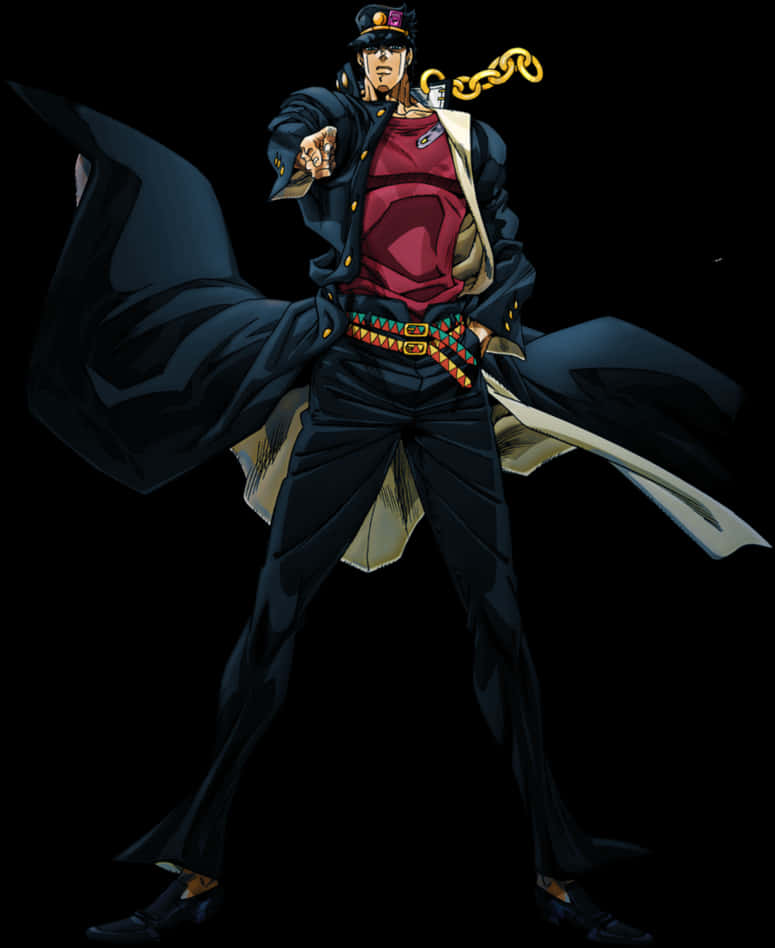 Jotaro Kujo Standing Pose PNG Image