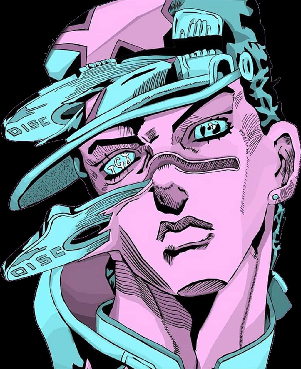 Jotaro Kujo Stylized Portrait PNG Image