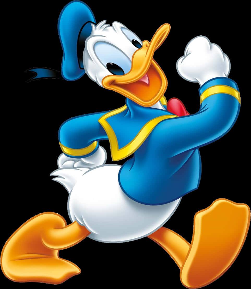 Joyful Animated Duck Character PNG Image