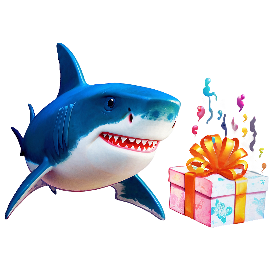 Joyful Birthday Shark Scene Png 06292024 PNG Image