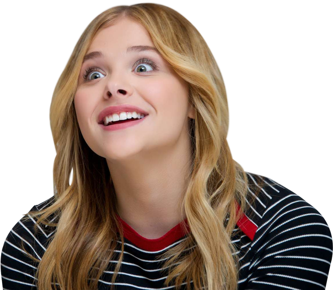 Joyful Blonde Woman Looking Upward PNG Image