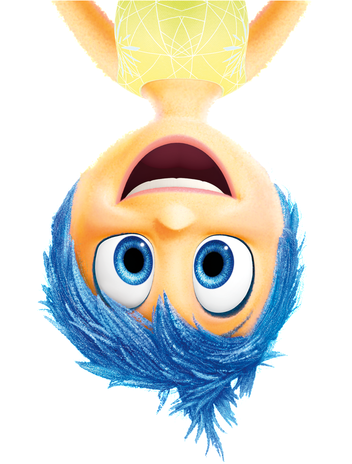 Joyful Character Upside Down PNG Image