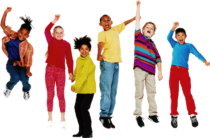 Joyful Children Jumping PNG Image