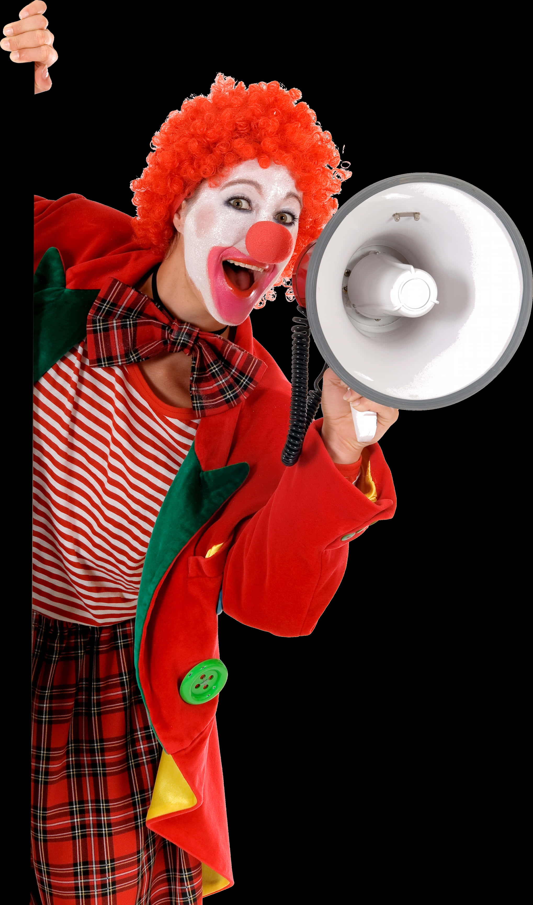 Joyful Clown With Megaphone PNG Image