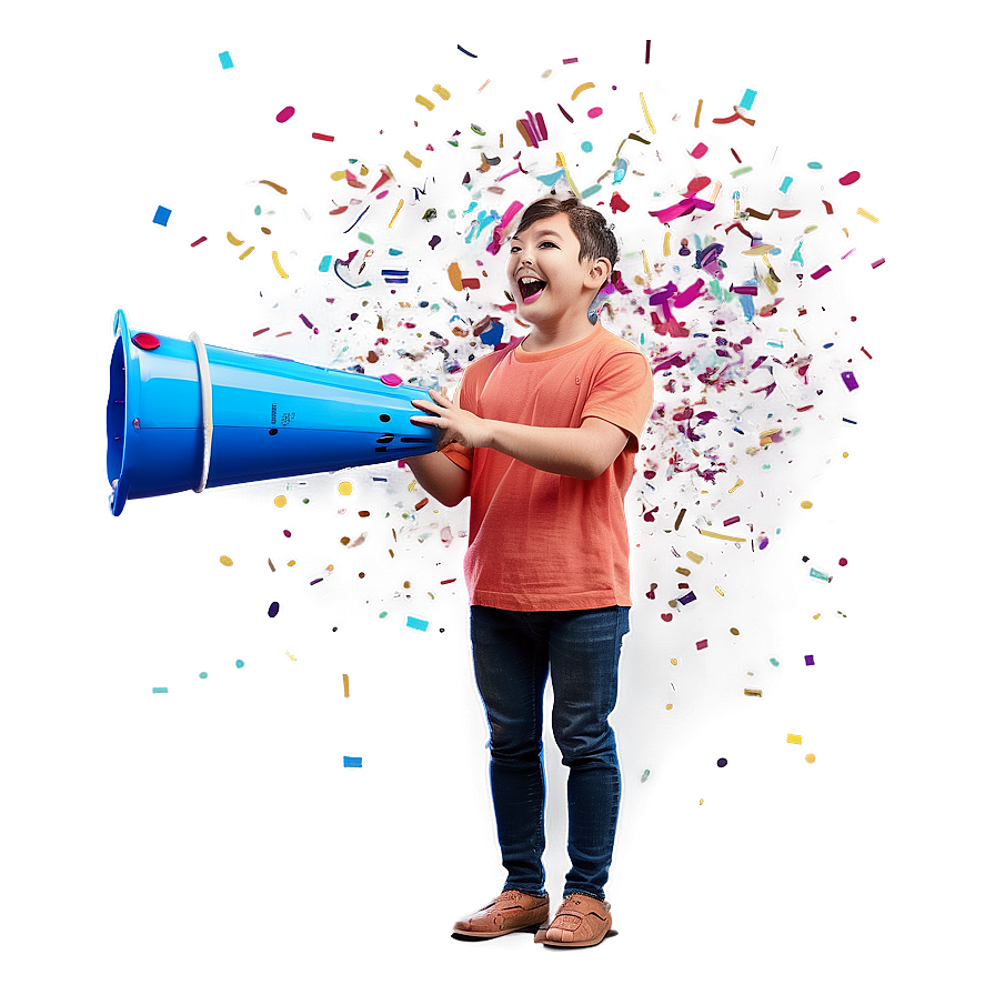 Joyful Confetti Cannon Moment Png Gjs PNG Image