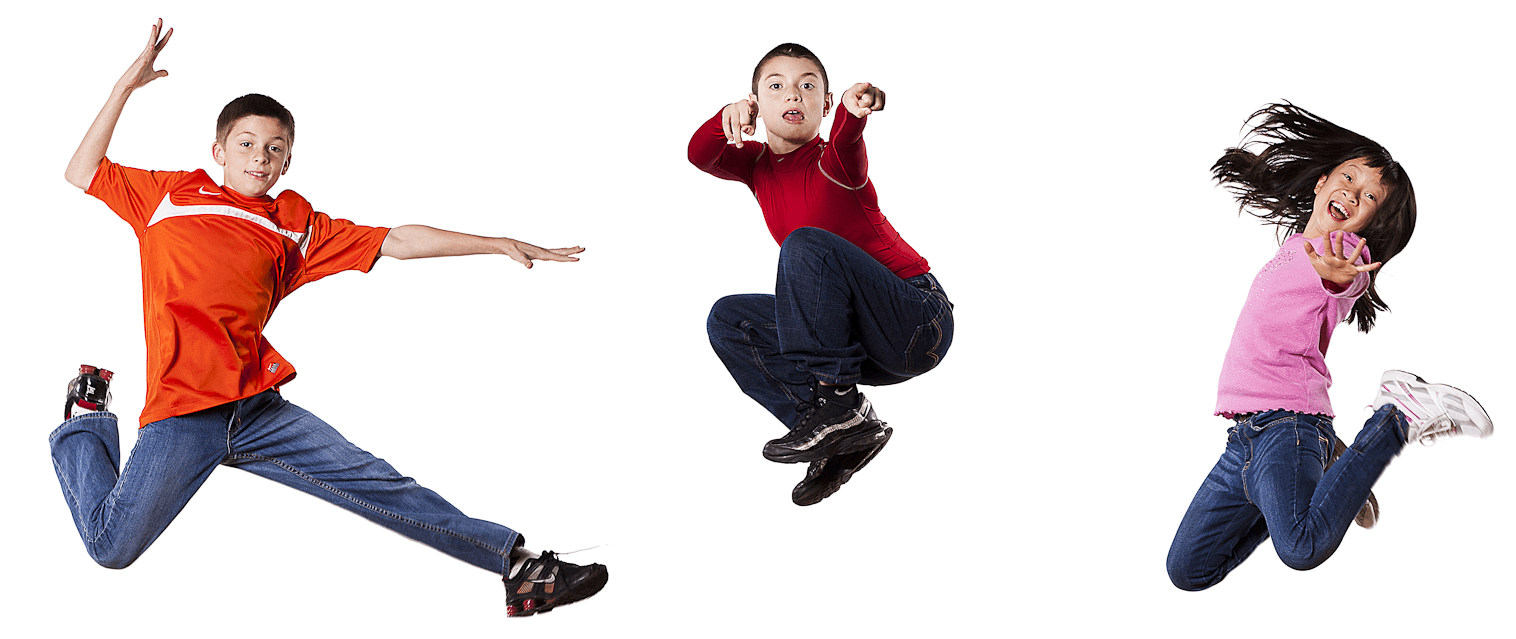 Joyful Kids Jumping In Air PNG Image