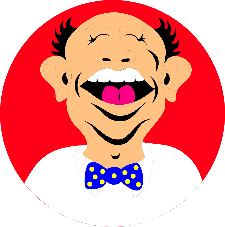 Joyful Laughter Cartoon Portrait PNG Image