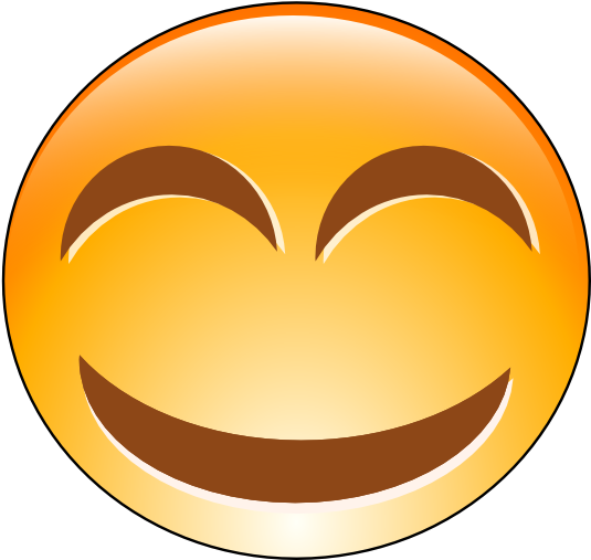 Joyful Orange Smiley Face.png PNG Image