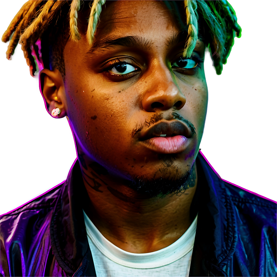 Juice Wrld Vibrant Portrait Png 05212024 PNG Image