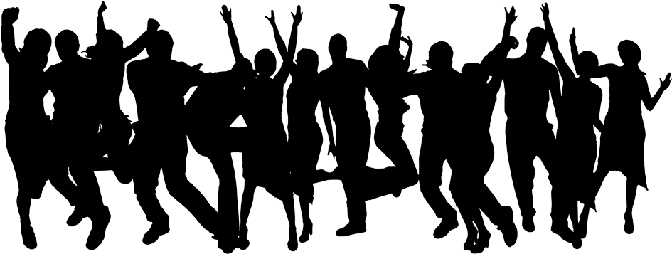 Jumping People Silhouettes PNG Image