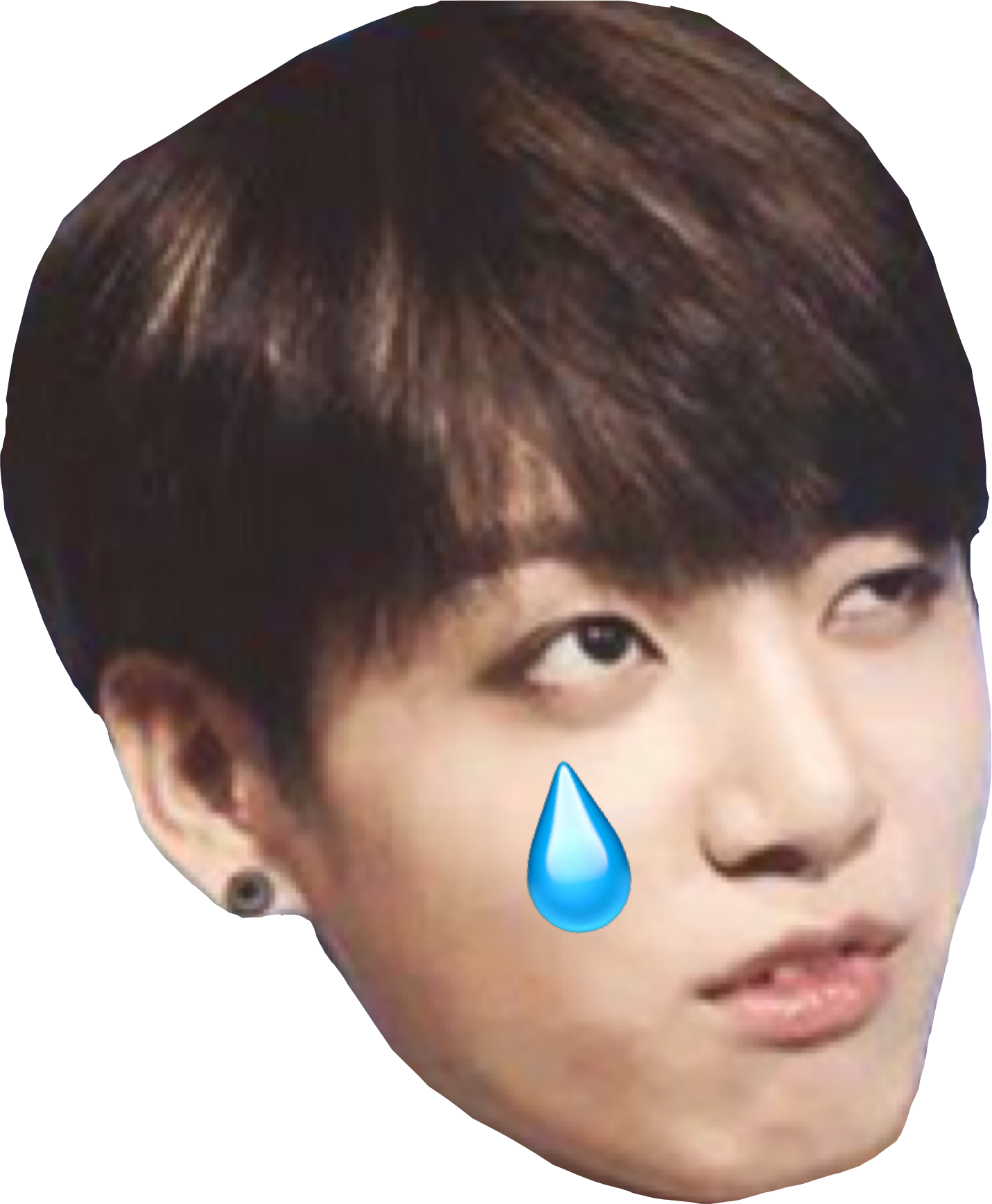 Jungkook Face Cutoutwith Tear Drop PNG Image