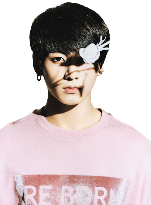 Jungkookin Pinkwith Flower PNG Image