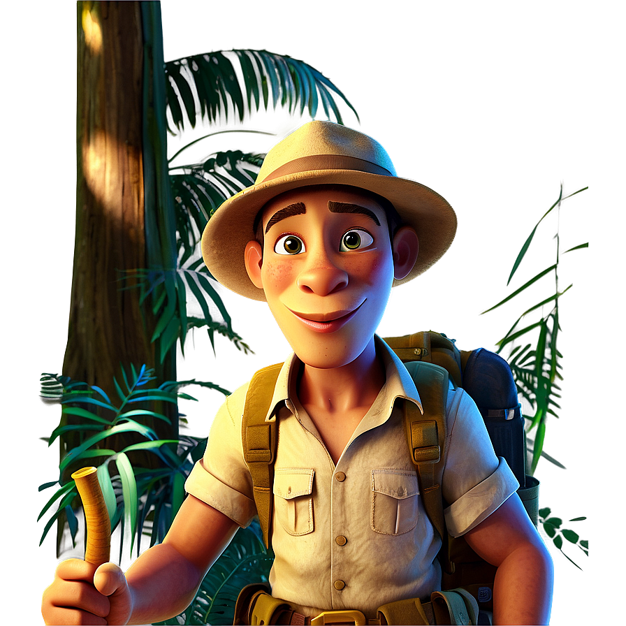 Jungle Explorer Cartoon Character Png Elh PNG Image