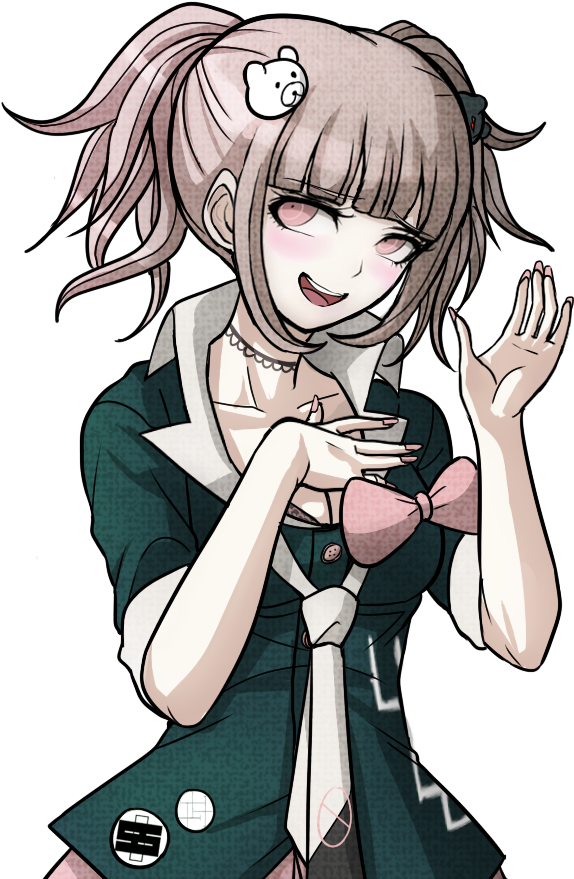 Junko Enoshima Smiling Pose PNG Image