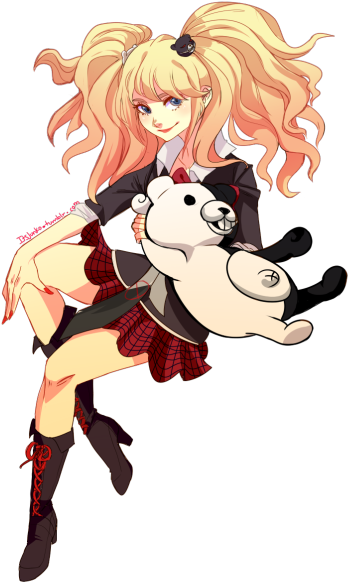 Junko Enoshima With Monokuma PNG Image