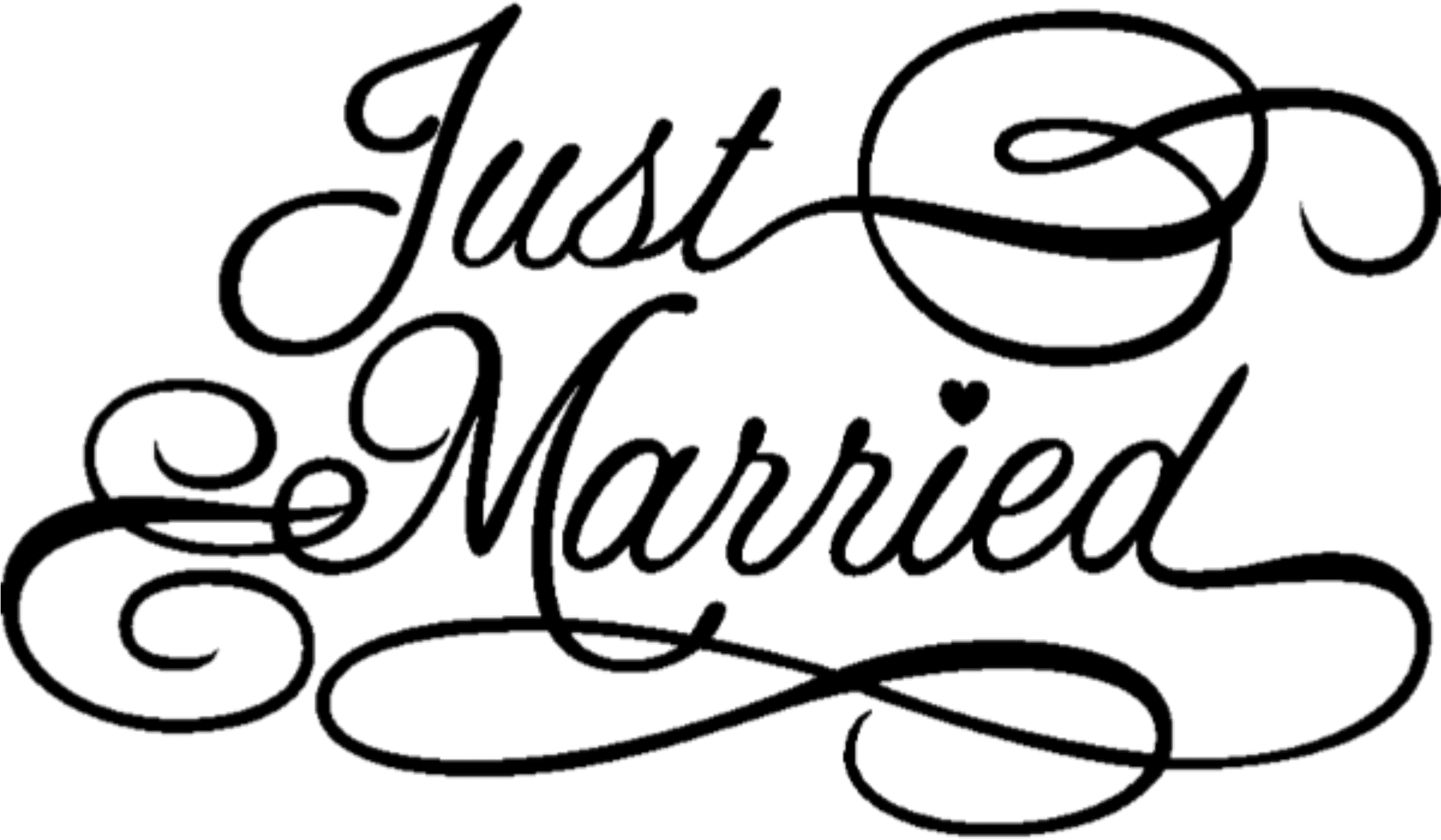 Just Married Calligraphy PNG Image