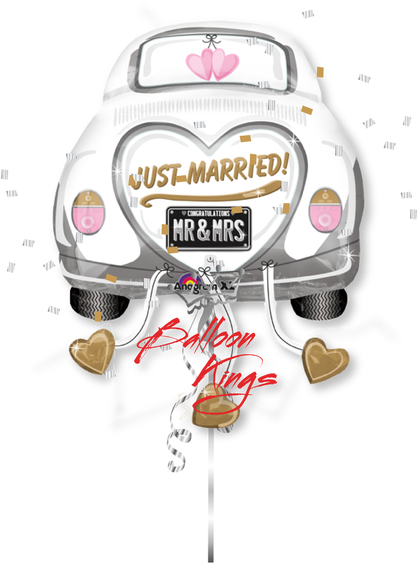 Just Married Car Celebration PNG Image