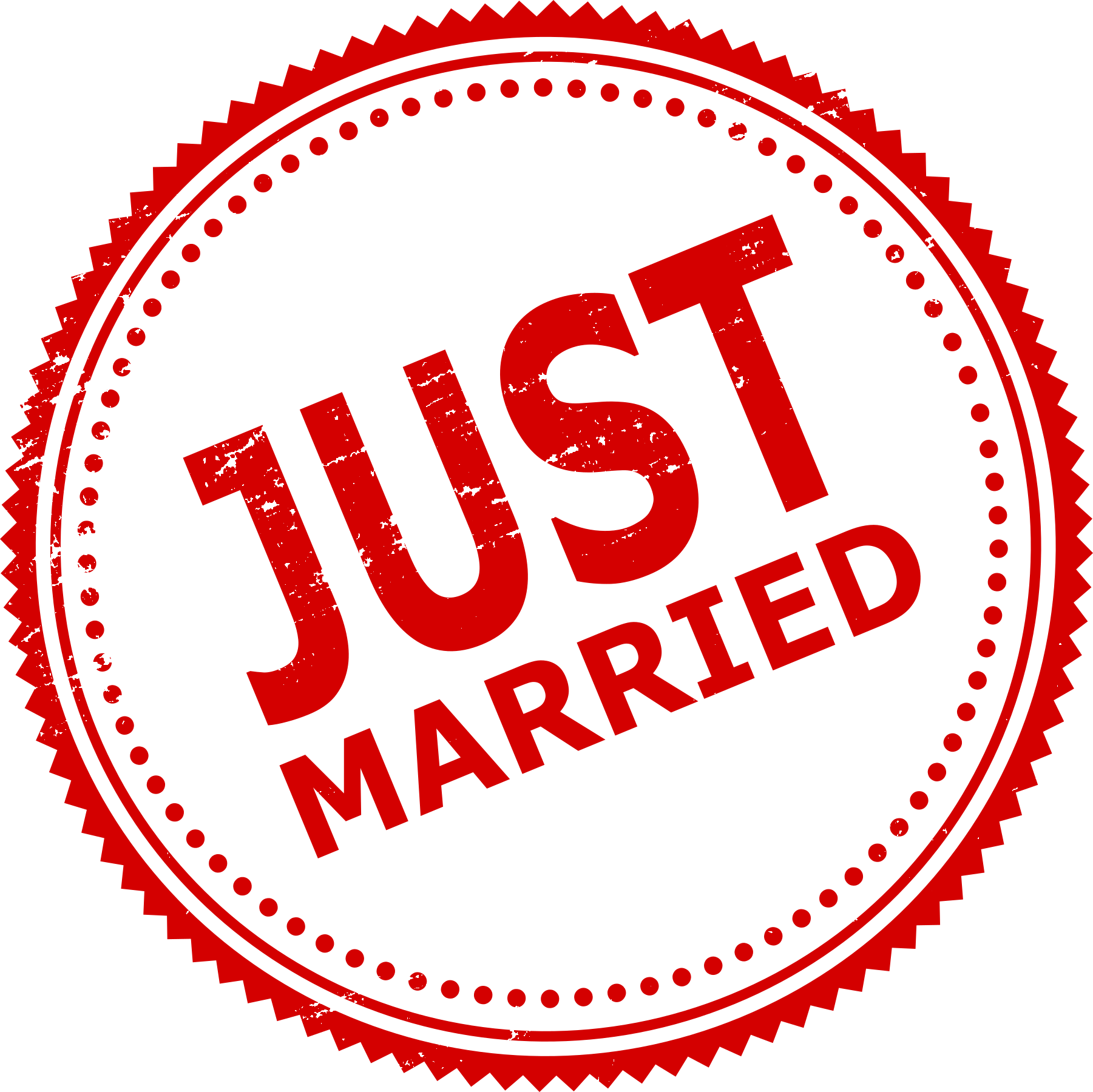 Just Married Stamp Graphic PNG Image