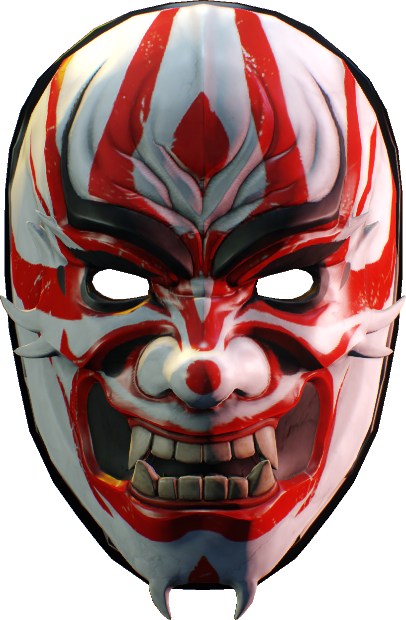 Kabuki Inspired Redand White Mask PNG Image