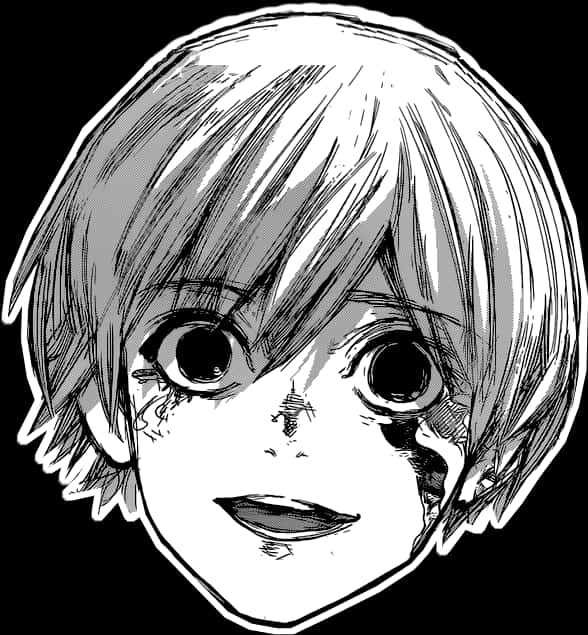 Kaneki Ken Portrait Manga PNG Image