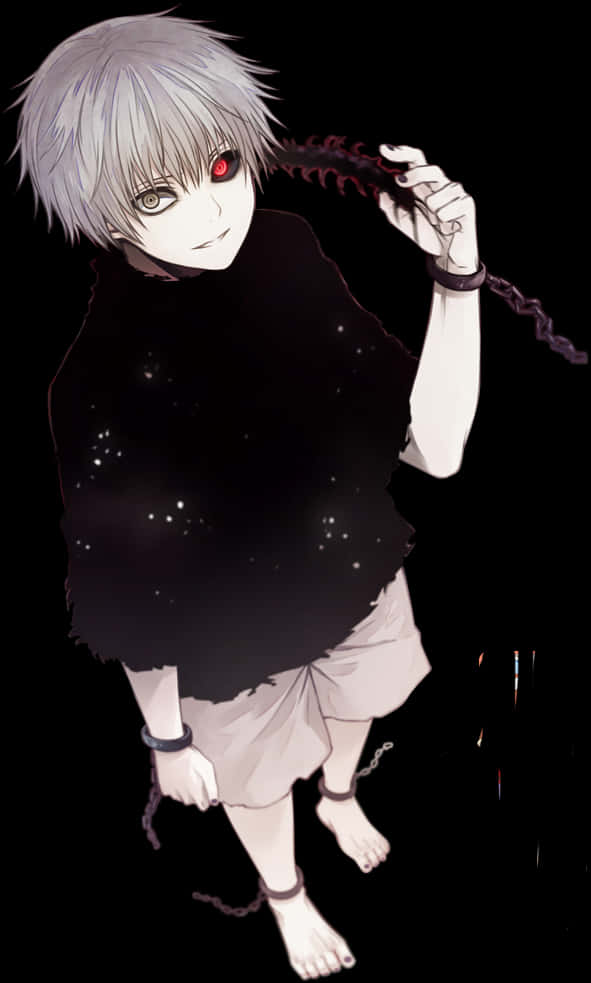 Kaneki Ken Red Eye Anime Character PNG Image