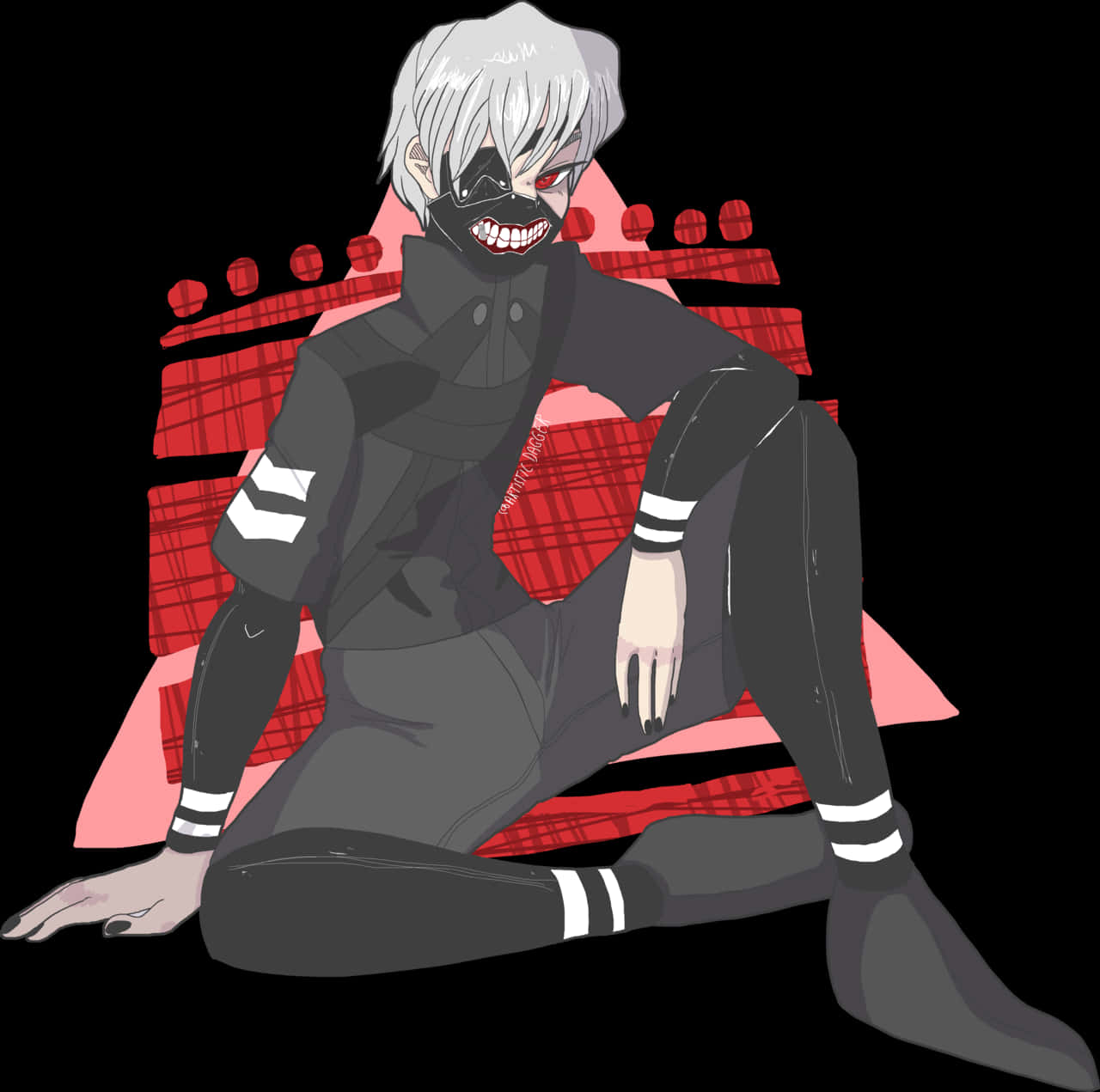 Kaneki Ken Tokyo Ghoul Artwork PNG Image