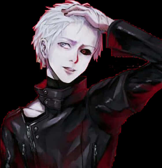 Kaneki Ken White Hair Red Eye PNG Image