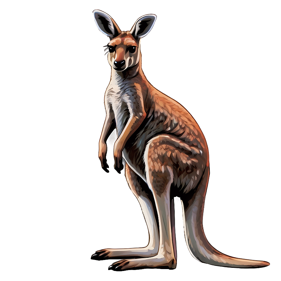 Kangaroo With Baby In Pouch Png 05212024 PNG Image