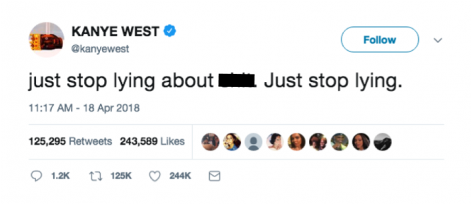 Kanye West Tweet Stop Lying PNG Image