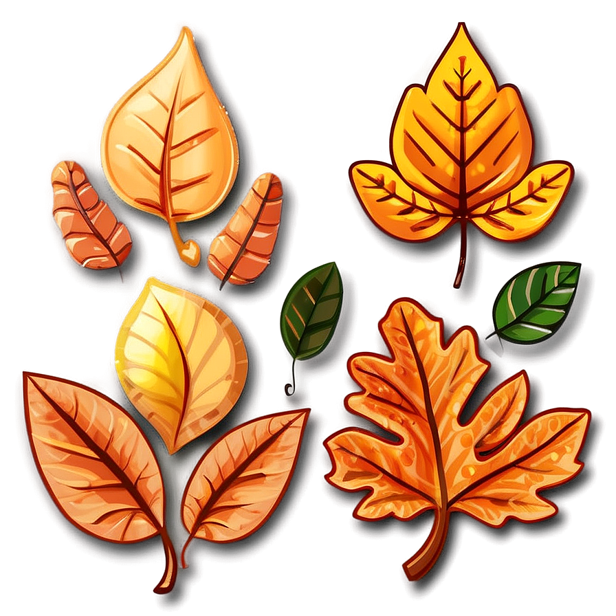 Kawaii Autumn Leaves Png Fku60 PNG Image