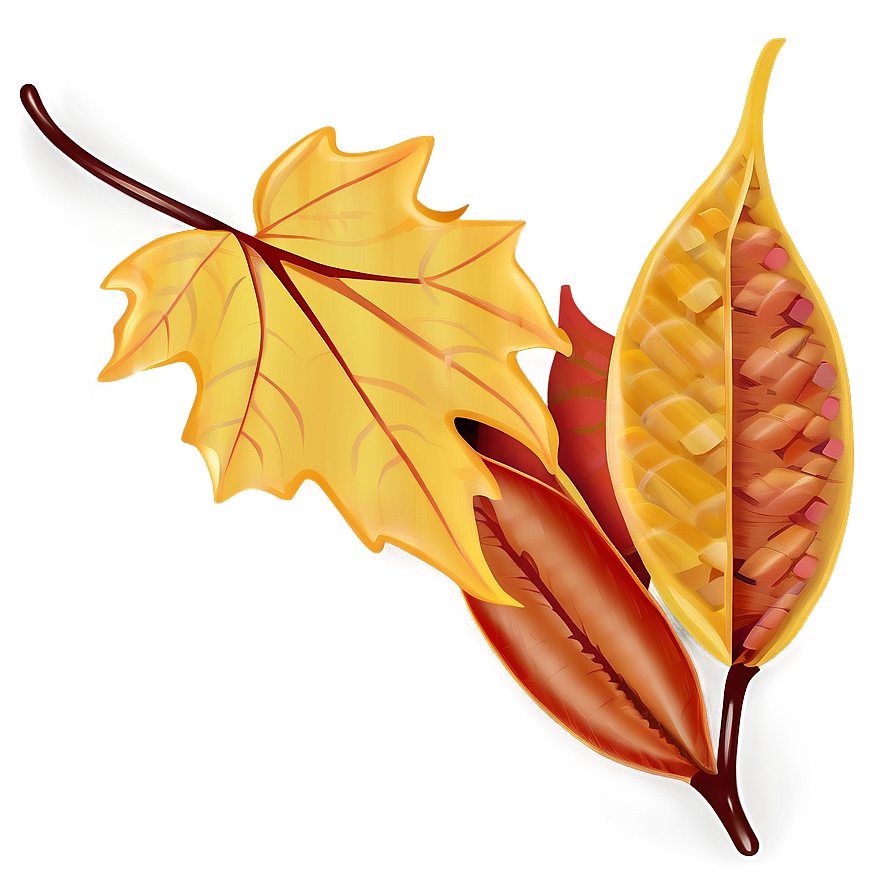 Kawaii Autumn Leaves Png Wvk20 PNG Image