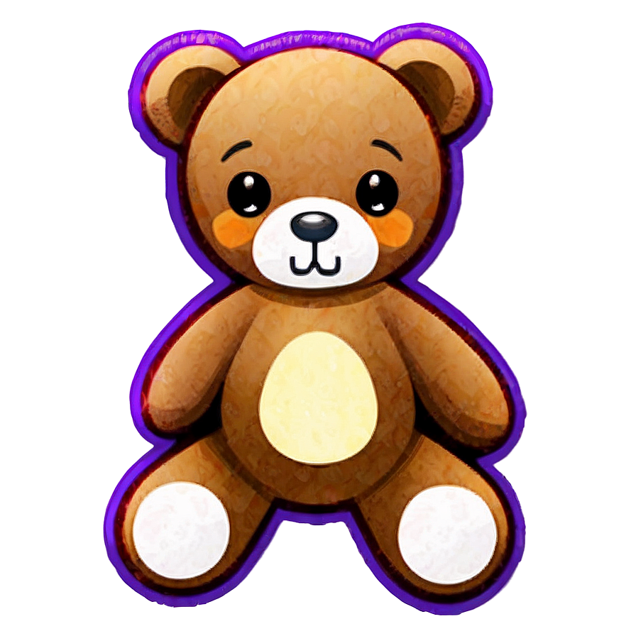 Kawaii Bear And Flowers Png Dih23 PNG Image