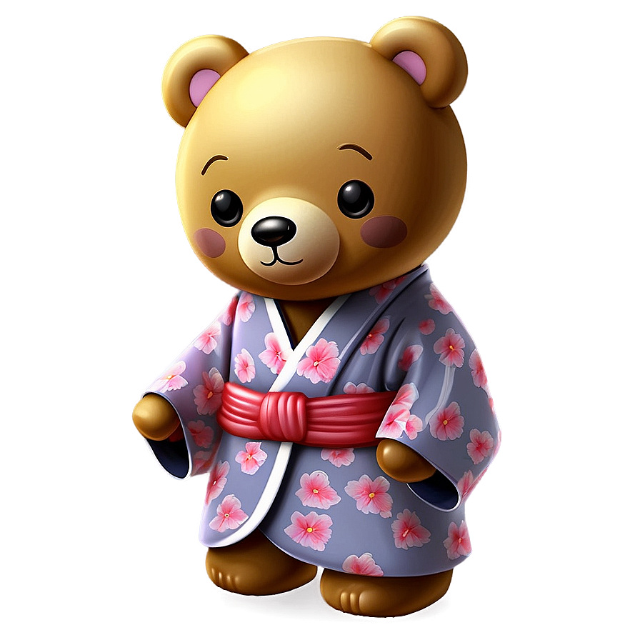 Kawaii Bear In Kimono Png 15 PNG Image