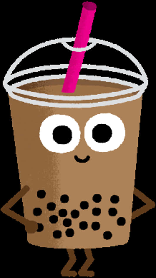 Kawaii Bubble Tea Character.png PNG Image