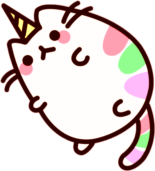 Kawaii Cat Celebration PNG Image