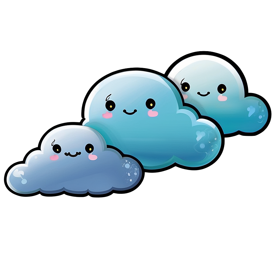 Kawaii Clouds And Stars Png Pbc8 PNG Image