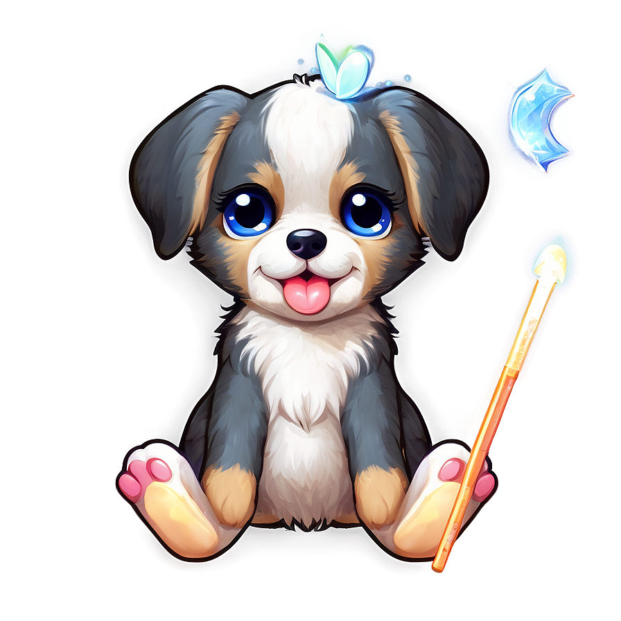 Kawaii Dog With A Magic Wand Png 97 PNG Image